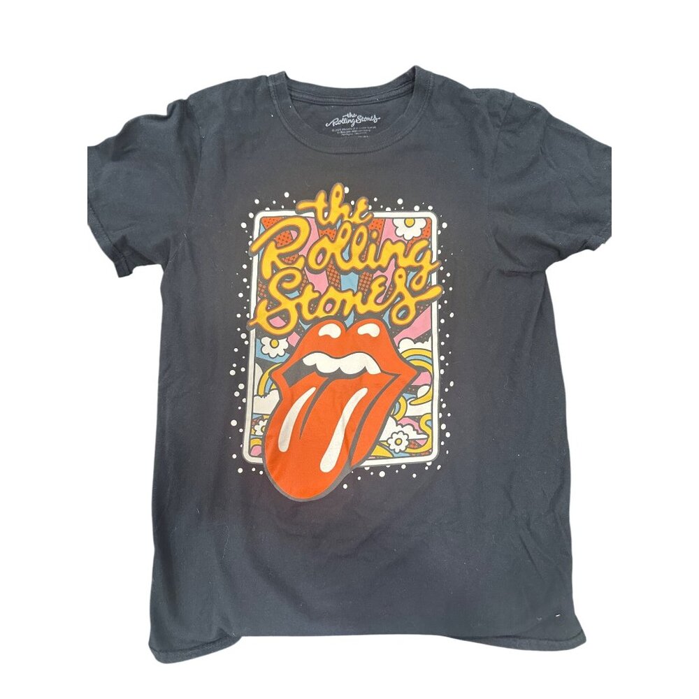 The Rolling Stones Black Graphic T-Shirt 2022 Music Licensed Design Size S